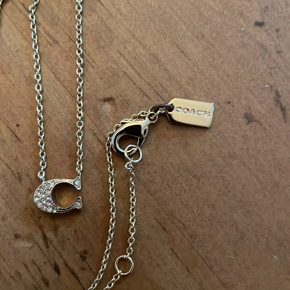 Coach Gold Necklace with Signature C embellished Pendant - Picture 2 of 2